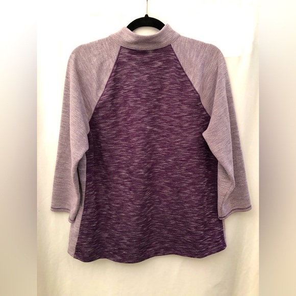 Weekends by Chicos Purple Spacedye Full Zip Jacket Size 2 Large - Picture 2 of 16